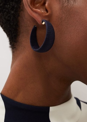 Phase Eight Covered Hoop Jewellery Navy USA | 5934102-LY